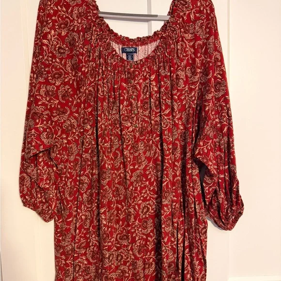 Chaps Burgundy Paisley Women's Blouse - Picture 1 of 2